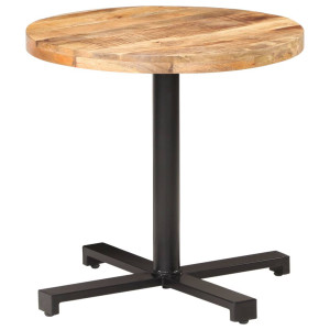 Borough Wharf Viggo Round Solid Wood Top Metal Base Dining Table H75 x L80 x W80cm