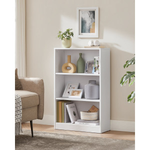 17 Stories Pelak Bookcase White (3 Shelves) 93cm H x 60cm W x 24cm D