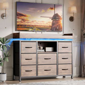 Bloomsbury Market Metal 108cm W 8 - Drawer Chest of Drawers Brown