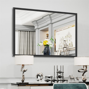 Metro Consuela Metal Rectangle Mirror Black 120 cm H x 76 cm W