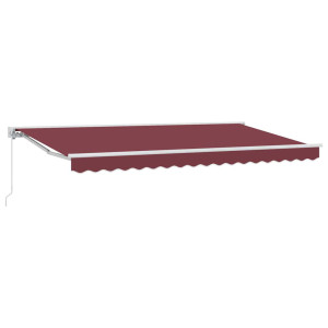 Brayden Studio Retractable Door / Window Awning Burgundy/White 400 cm W x 200 cm D