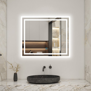 Metro Brailynn Rectangle Mirror White 50 cm H x 60 cm W