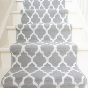 Fairmont Park Grey Trellis Stair Carpet Gray Runner 80 x 1432cm