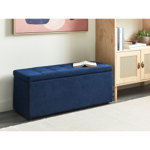 17 Stories Rabecka Polyester Upholstered Storage Bench Blue 42cm H X 100cm W X 40cm D