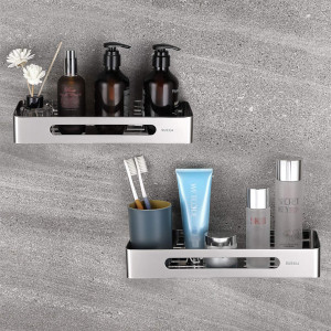 Rebrilliant Telles Drill / Screw Stainless Steel Shower Shelf Silver 4.8cm H X 31cm W X 12cm D