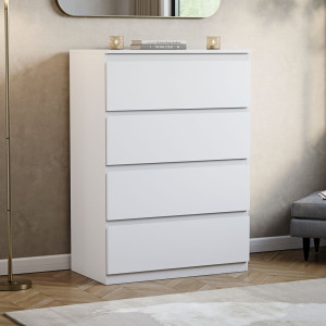 17 Stories Cunha 4 Drawer Chest Modern Bedroom Furniture White 95.5cm H X 70cm W X 40cm D