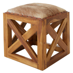 Union Rustic Aya Solid Wood Accent Stool Brown 40cm H X 40cm W X 40cm D