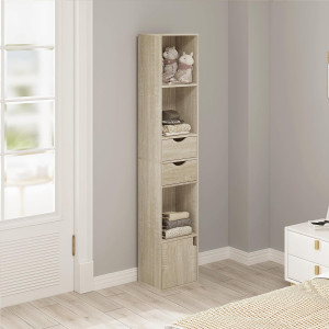 17 Stories Iskender 157.5cm H x 30cm W Standard Bookcase Light Wood 157.5cm H X 30cm W X 24cm D