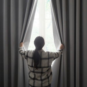 17 Stories Linen Blend Blackout Curtain Panel Pair Silver 168cm Width x 183cm Drop