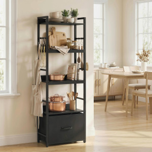 17 Stories 136.5cm H x 38.99cm W Metal Standard Bookcase Black 136.5cm H X 39cm W X 26cm D