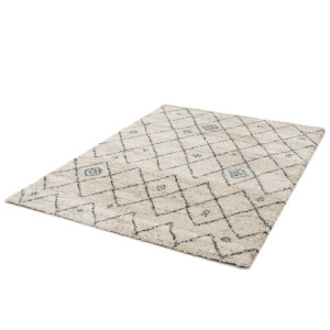 Mack + Milo Albers Geometric Shag Area Rug Blue/Cream/Black Rectangle 120 x 170cm
