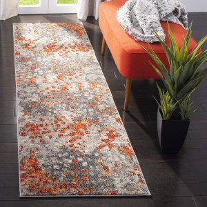Trent Austin Design Rolling Hills Abstract Area Rug Orange;Gray Runner 66 x 183 cm