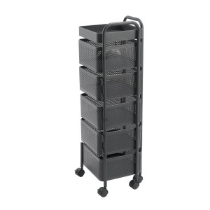 Ivy Bronx 85cm H x 26cm W Utility Cart with Wheels Black 85cm H X 26cm W X 26cm D