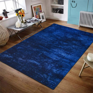 Brayden Studio Extra Large Thick Shaggy Rug Soft Living Room Bedroom Carpet Hallway Rugs Blue Rectangle 160 x 230 cm