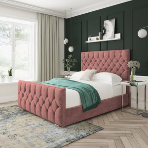 Lark Manor Upholstered Bed Pink Small Single (2'6)