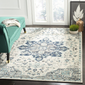 Bloomsbury Market Sylacauga Abstract Area Rug Ivory/Navy Rectangle 183 x 274 cm