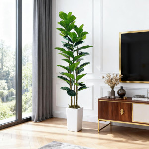 Brayden Studio Plant White 180cm H X 17cm W X 17cm D