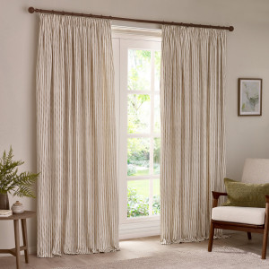 Yard Hebden 100% Cotton Blackout Curtain Panel Pair Beige 229cm Width x 229cm Drop