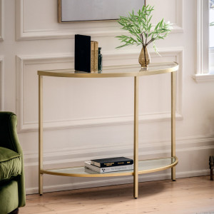 Fairmont Park Richman 100cm Glass Top Console Table Gold