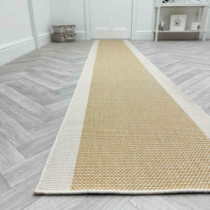 Ebern Designs Runner Flatweave Indoor / Outdoor Area Rug Ochre Runner 60 x 390 cm