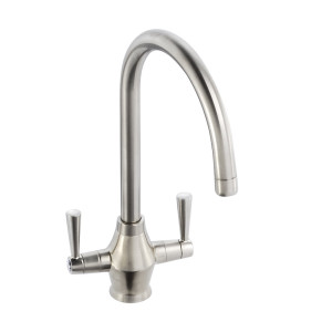 Abode Designs Astral Twin Lever Monobloc Tap Brushed Nickel