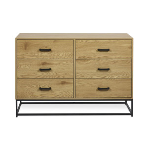 Rio Bolesta Light Oak Effect 6 Drawer Chest 80cm H X 120cm W X 40cm D
