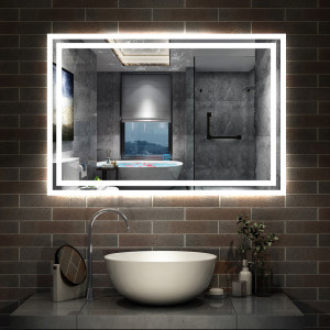 Metro Brelle Mirror White 50cm H x 60cm W