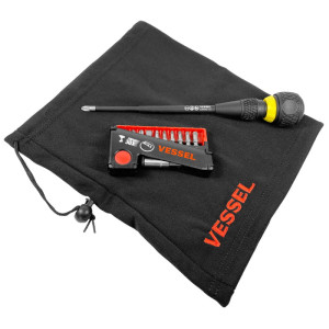 Zestaw bitów 1/4" Vessel L-Box Mini, IB11P04E, 2200 PZ2x150mm buff pod szyję