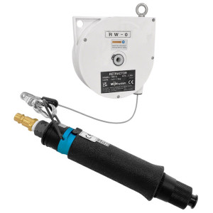 Precyzyjna wkrętarka pneumatyczna 0.8-4.0Nm plus balanser i wtyk zasilający