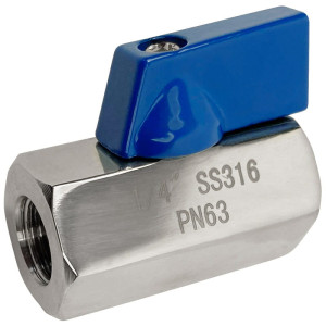 Zawór kulowy - stal nierdzewna gwint 2 x W-W 1/4"