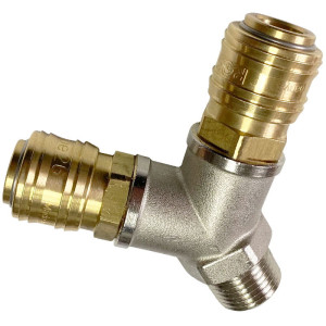 Dwójnik z gwintem zewnętrznym 1/2"G z szybkozłączami RQS