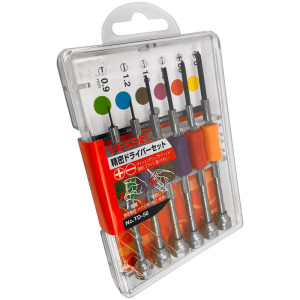 Zestaw wkrętaków precyzyjnych Vessel 6 sztuk 0,9mm, 1.2mm, 1,8mm, 2,3mm PH00, PH0