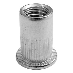 Nitonakrętka M8 moletowana-kołnierz cylindryczny A2 w op. 500szt.