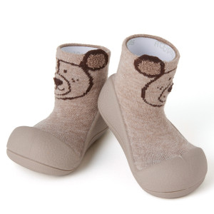 Kapcie Do Żłobka Attipas® Teddy Beige wygodne elastyczne antypoślizgowa podeszwa 12,5 cm / 21,5