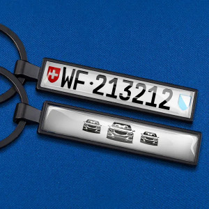 Dein Auto-Schlüsselanhänger mit Deinem Auto & Kennzeichen im Platin-Look! Autoschlüssel-Anhänger - auto4style