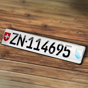 KFZ-Sticker-L mit deinem Kennzeichen! Teste jetzt die Vorschau! Personalisiert Nummerschild Aufkleber Sticker Kühlschrankmagne - auto4style