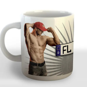 Auto Tasse-M-sexy-boy-2-sexy mit deinem Kennzeichen bzw. eigenem Text! Autotasse personalisiert Autobecher Tasse mit Auto Autokennzeichen