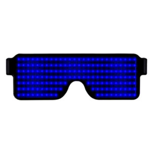 LED Flash Glasses Shades | Eye Wear For Parties | Lightweight & Foldable | 8 Adjustable Patterns | Blue