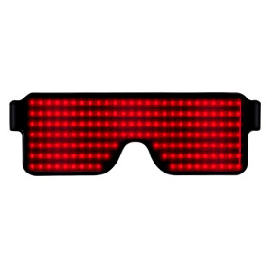 LED Flash Glasses Shades | Eye Wear For Parties | Lightweight & Foldable | 8 Adjustable Patterns | Red