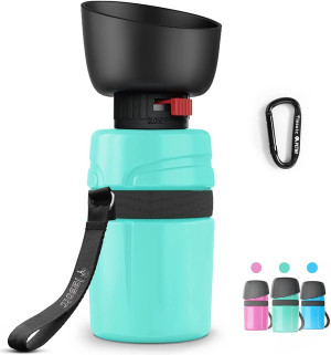 Dog Travel Water Bottle | Portable Dog Water Bottle | Leak-Proof Design | Easier For Dogs To Drink From The Bowl | Large Capacity | Light Blue