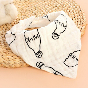 Newborn Baby Muslin Swaddle Blankets | 100% Cotton Unisex | Large 120 x 110cm | 2 PCS | Milk Pattern
