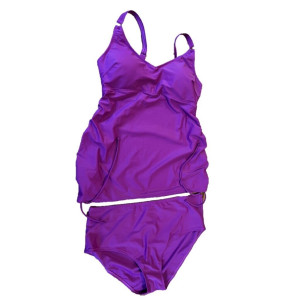 Balconette Tankini Set for Women | Two-Piece Swimsuit | Adjustable Straps & Ruched Design | UPF 50+ Sun Protection | Black