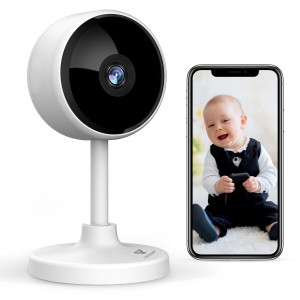 2K WiFi Indoor Security Camera | Night Vision | Motion Detection | 2-Way Audio | Alexa Compatible | Phone App Control | White