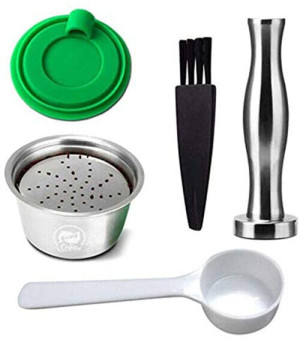 Stainless Steel Refillable Coffee Tamper Filling Tool Reusable Metal Capsule