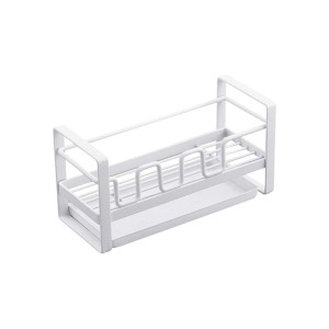 Multi-Use Wicker-Style Iron Sink Caddy – Sponge Draining Rack & Cabinet Storage