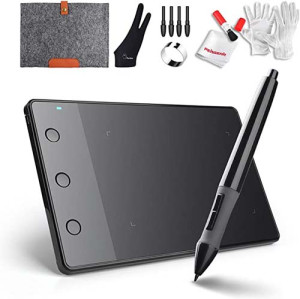 USB Graphics Tablet with 3 Express Keys, Protective Bag &amp; Battery-Free Pen – Plug-and-Play for Windows &amp; Mac, Compatible with Photoshop, Corel, SAI &amp; More