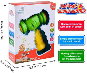 Light-Up Musical Baby Hammer – Soft, Safe &amp; Non-Toxic – 6-Month+ Sensory Toy for Fine-Motor Skills &amp; Early Learning