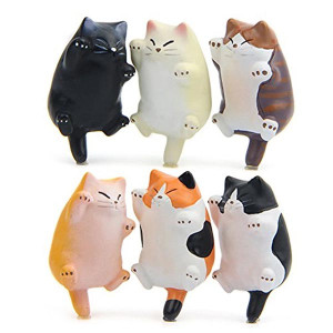 6 Pack Fun Cat Refrigerator Magnets Office Magnet, Kitchen Toy Decor Fridge Cat Ornament, Perfect for Whiteboard, Refrigerator
