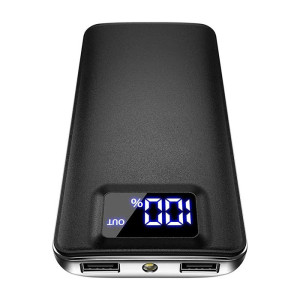 10000 mAh 3-A Fast-Charge Power Bank with USB-C In/Out &amp; Digital Display