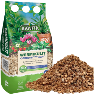 Wermikulit ogrodniczy, dodatek do podłoża, rozluźnianie podłoża, Biovita, 4l, 1-5mm